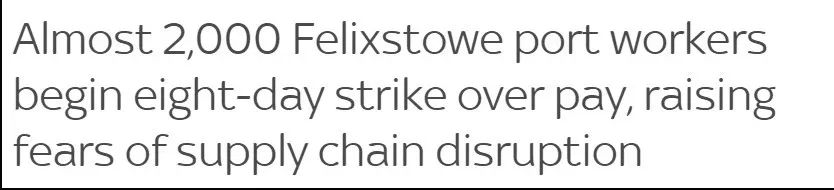 英国费利克斯托港爆发大罢工，船司调整船期取消挂靠！
